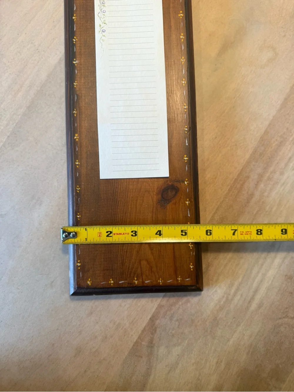 Vintage Hand-Painted Wooden Grocery Notepad Holder w/ CuteCountry Turkey Motif